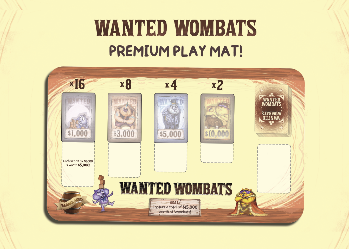Wanted Wombats with Premium Play Mat